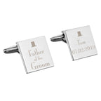 Personalised Decorative Wedding Father of the Groom Square Cufflinks | Inspired Creative Gifts | UK Supplier