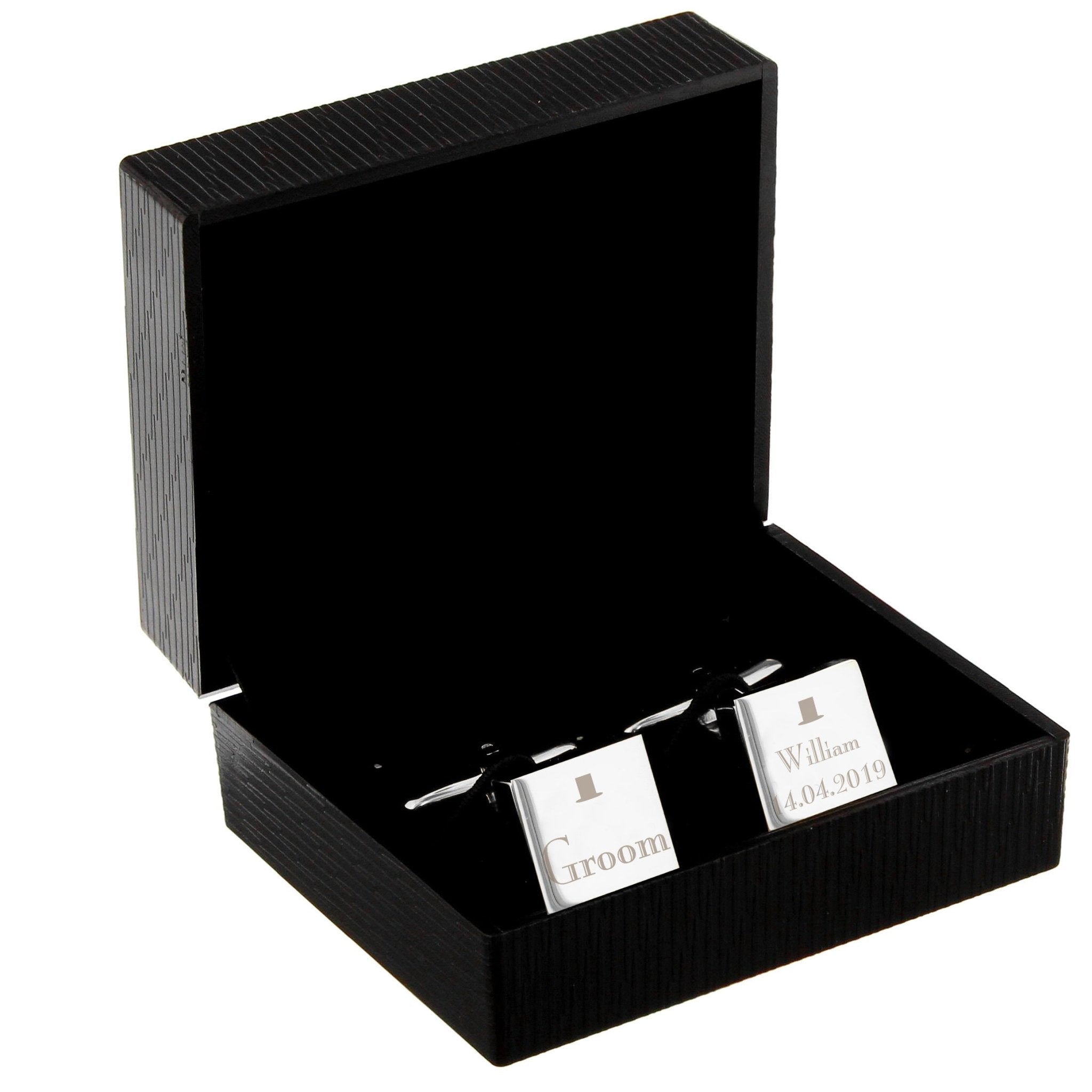 Personalised Decorative Wedding Groom Square Cufflinks | Inspired Creative Gifts | UK Supplier
