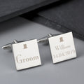 Personalised Decorative Wedding Groom Square Cufflinks | Inspired Creative Gifts | UK Supplier