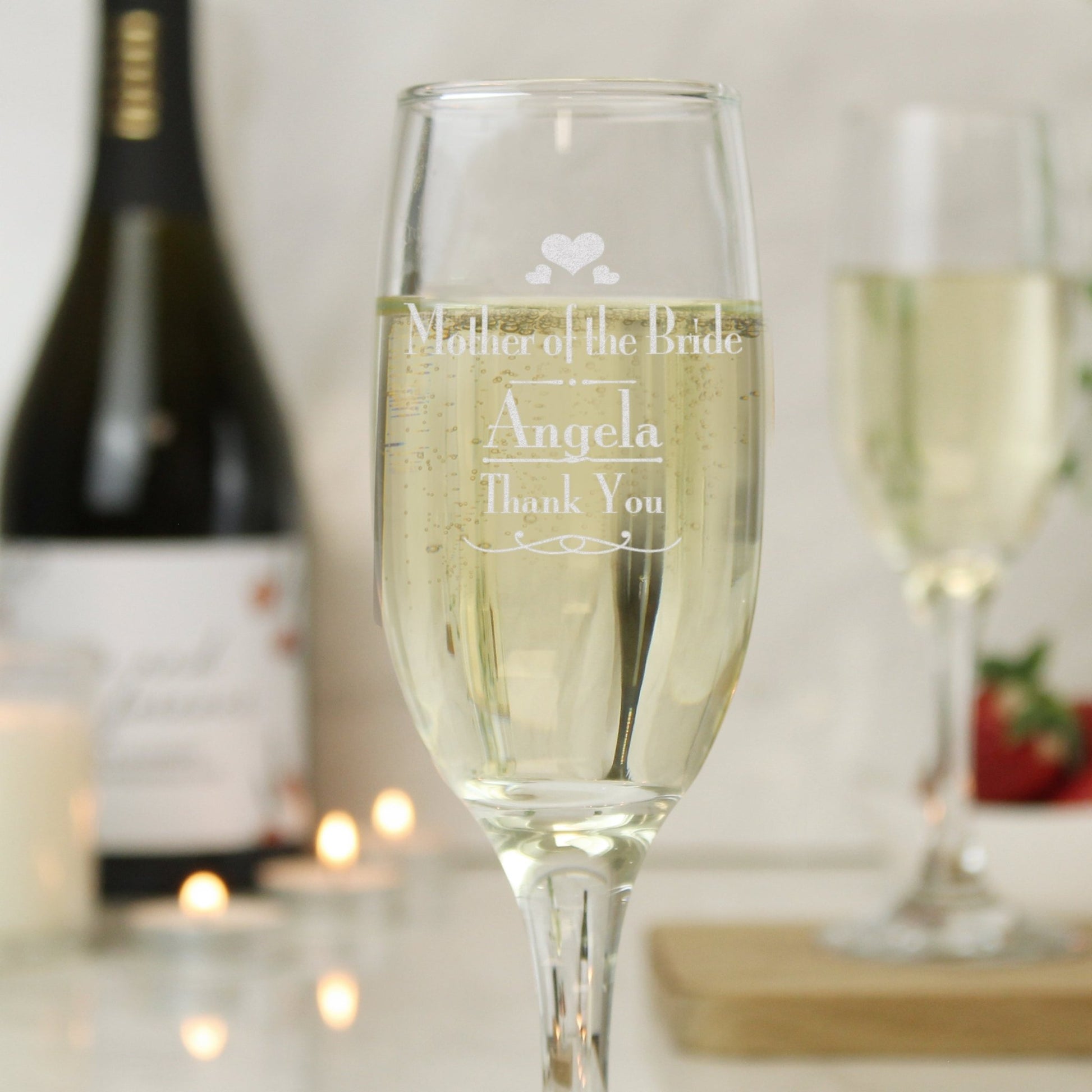 Personalised Decorative Wedding Mother of the Bride Glass Flute | Inspired Creative Gifts | UK Supplier