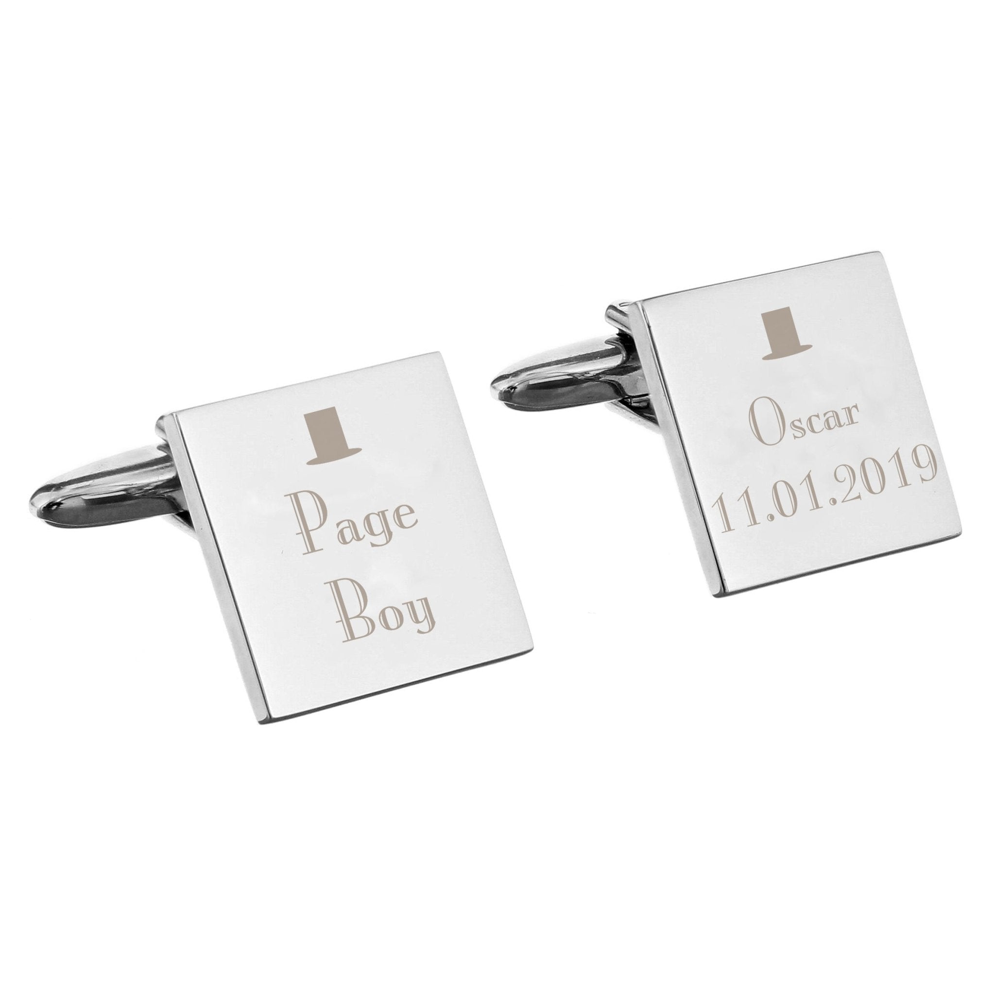 Personalised Decorative Wedding Page Boy Cufflinks | Inspired Creative Gifts | UK Supplier
