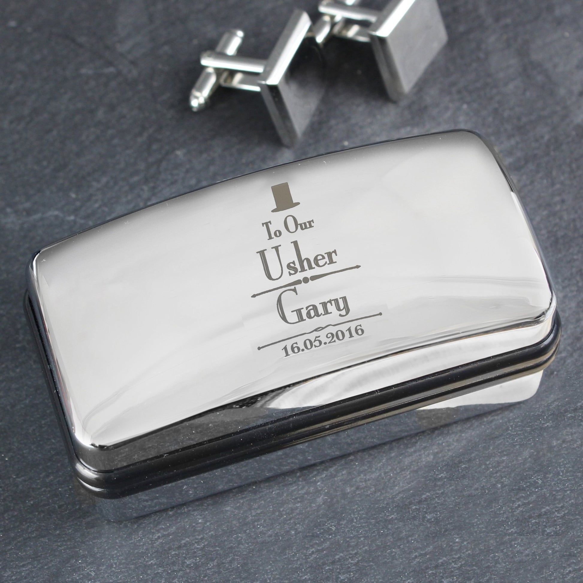 Personalised Decorative Wedding Usher Cufflink Box | Inspired Creative Gifts | UK Supplier