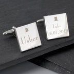 Personalised Decorative Wedding Usher Square Cufflinks | Inspired Creative Gifts | UK Supplier