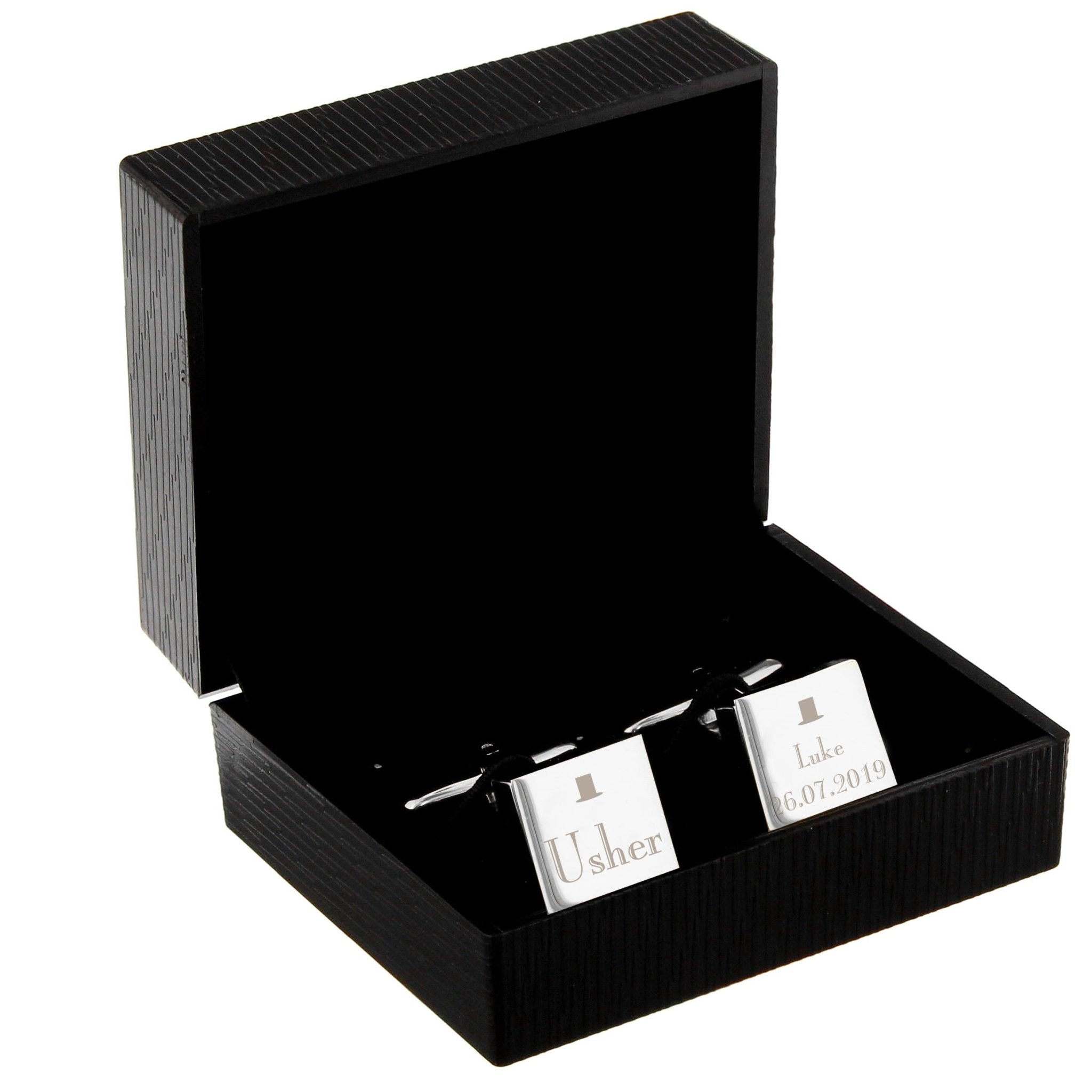 Personalised Decorative Wedding Usher Square Cufflinks | Inspired Creative Gifts | UK Supplier
