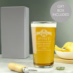 Personalised Diamond Pint Glass | Inspired Creative Gifts | UK Supplier