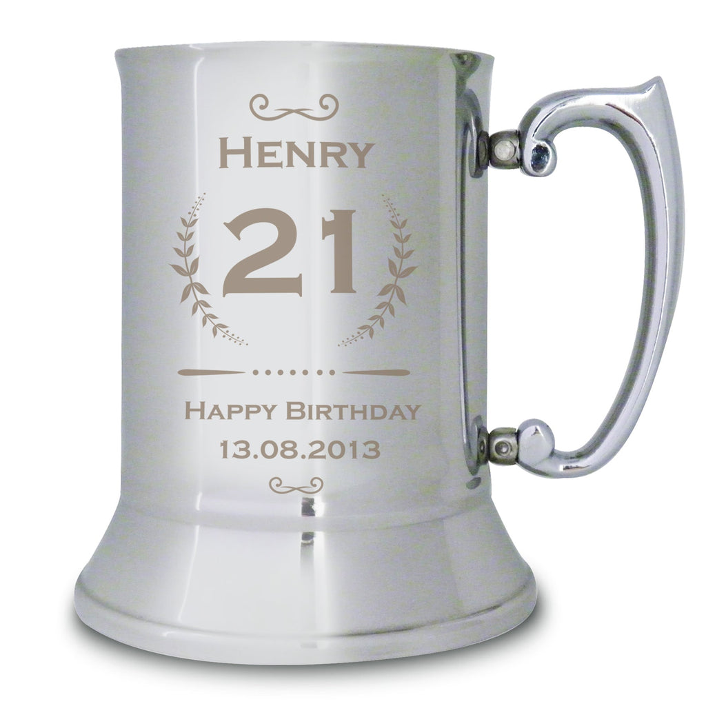 Personalised Diamond Stainless Steel Tankard | Inspired Creative Gifts | UK Supplier