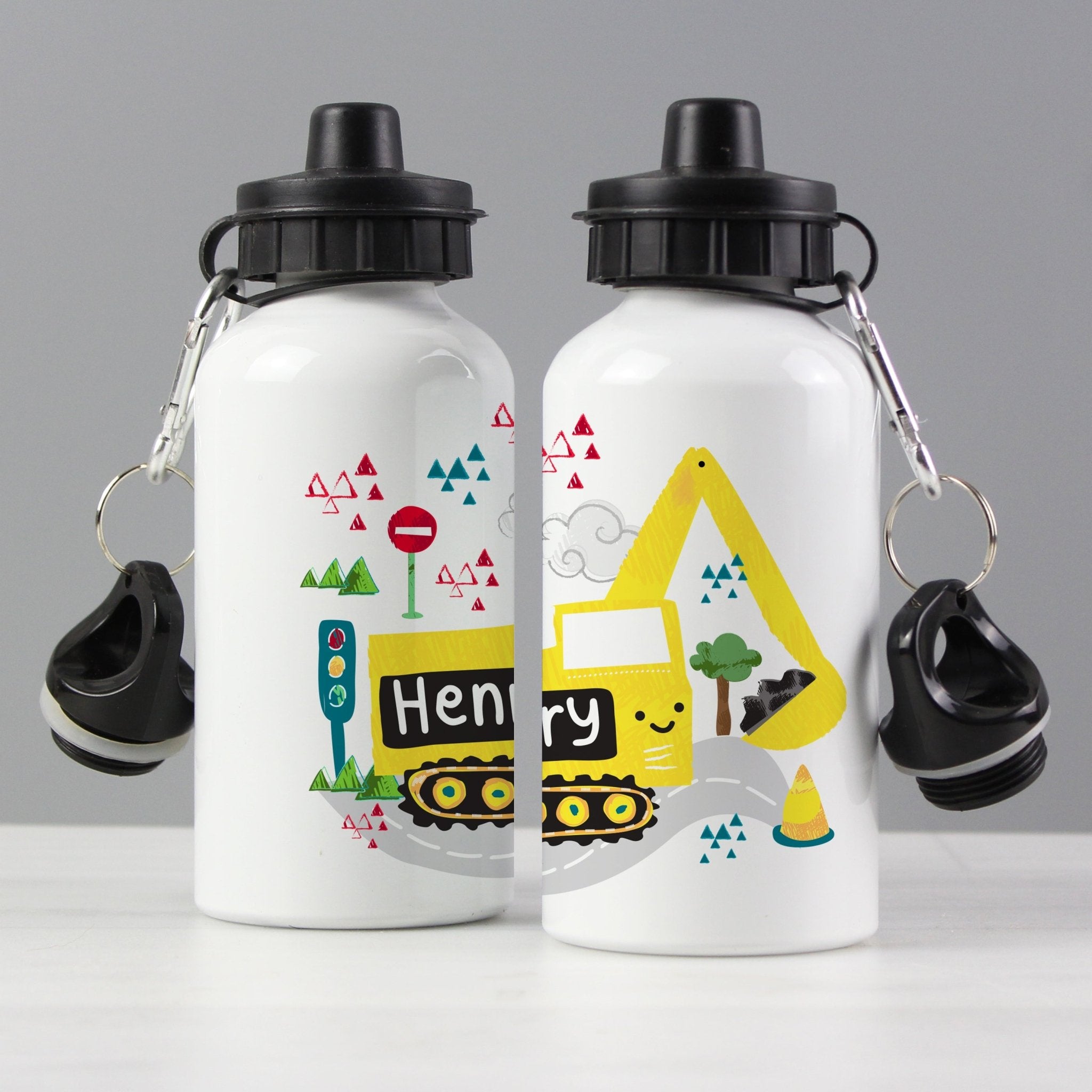 Personalised Digger Drinks Bottle | Inspired Creative Gifts | UK Supplier