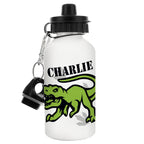 Personalised Dinosaur White Drinks Bottle | Inspired Creative Gifts | UK Supplier