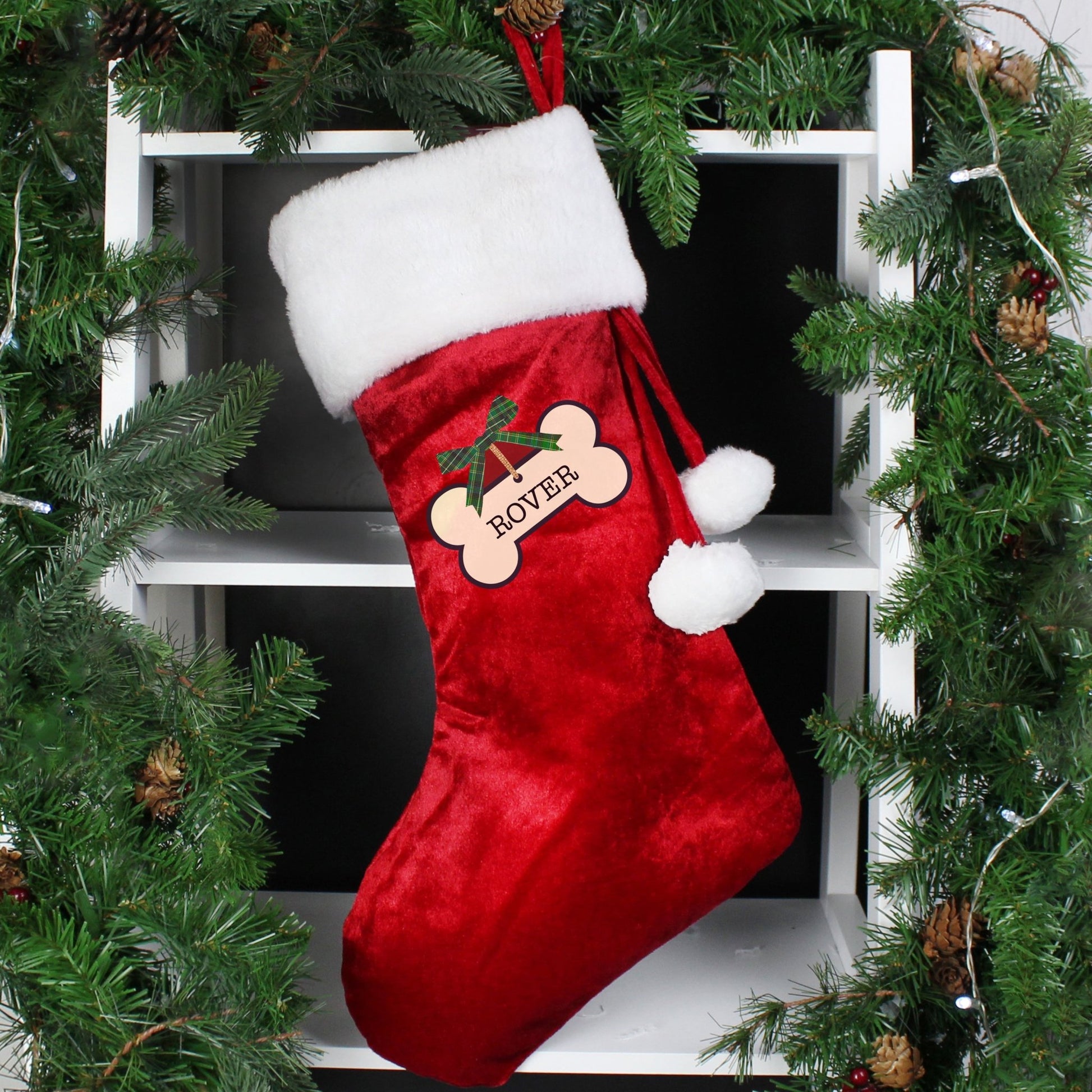 Personalised Dog Treats Luxury Red Stocking | Inspired Creative Gifts | UK Supplier