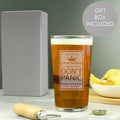 Personalised Don't Panic Pint Glass | Inspired Creative Gifts | UK Supplier