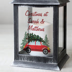 Personalised 'Driving Home For Christmas' Rustic Black Lantern | Inspired Creative Gifts | UK Supplier