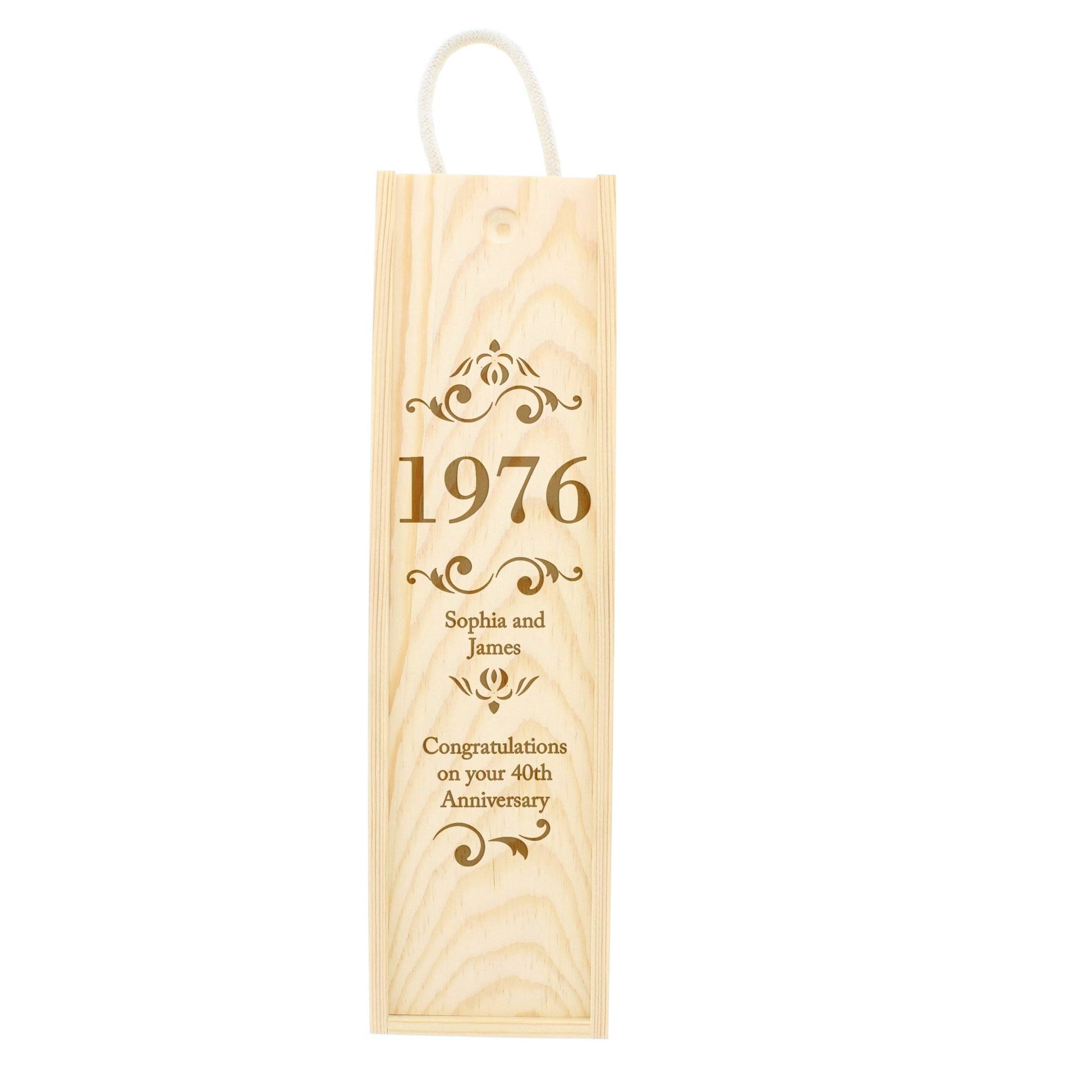 Personalised Elegant Number Wooden Wine Bottle Box | Inspired Creative Gifts | UK Supplier