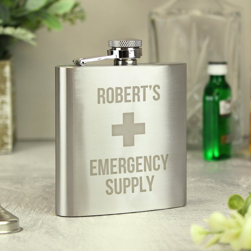 Personalised Emergency Supply Hip Flask | Inspired Creative Gifts | UK Supplier