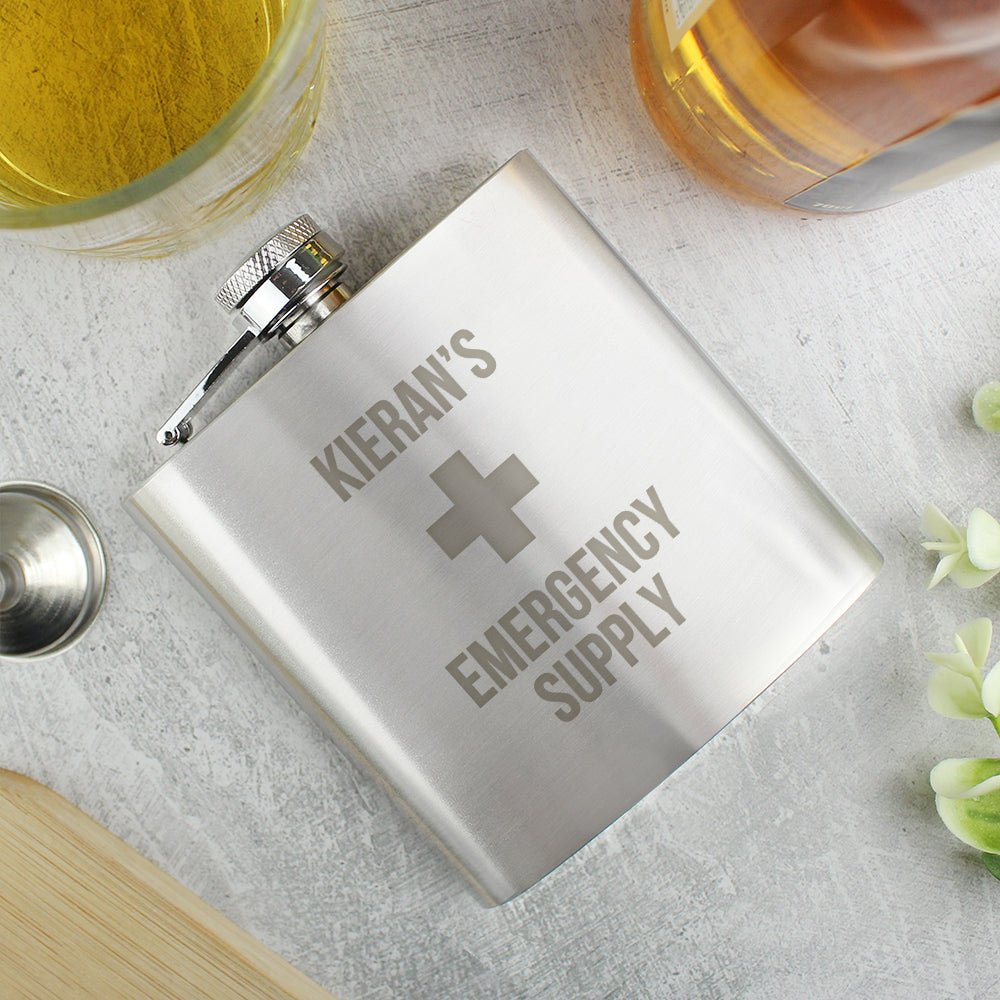 Personalised Emergency Supply Hip Flask | Inspired Creative Gifts | UK Supplier