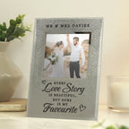 Personalised Every Love Story Is Beautiful 4x4 Glitter Glass Photo Frame | Inspired Creative Gifts | UK Supplier