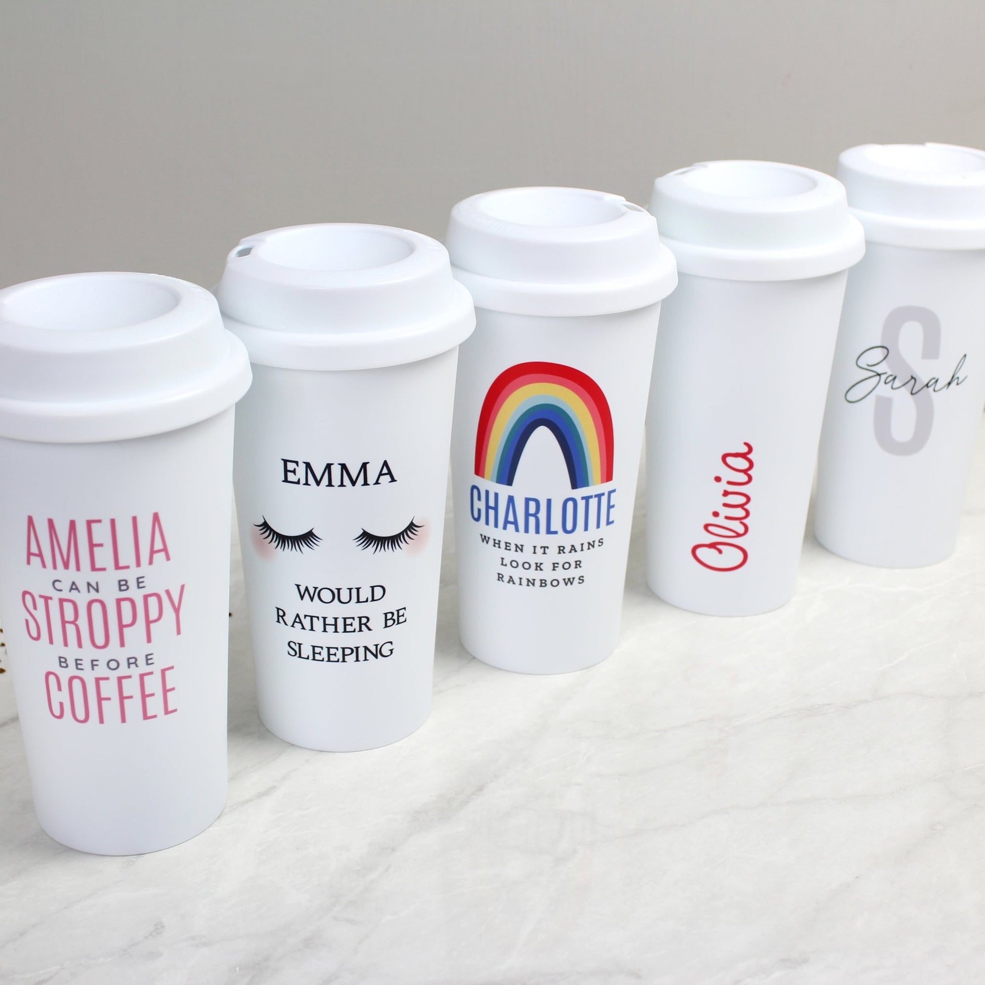 Personalised Eyelashes Insulated Reusable Eco Travel Cup | Inspired Creative Gifts