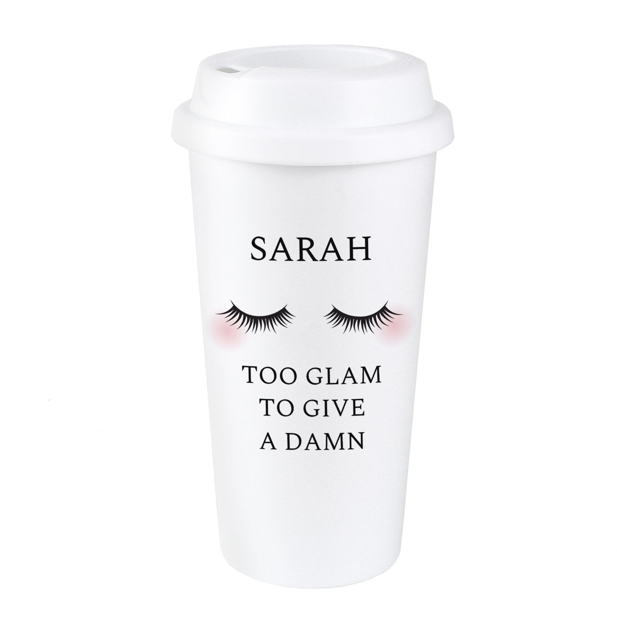 Personalised Eyelashes Insulated Reusable Eco Travel Cup | Inspired Creative Gifts | UK Supplier