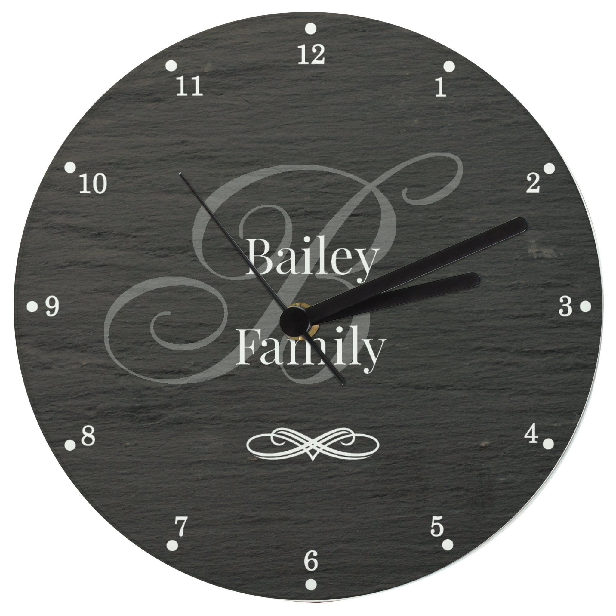 Personalised Family Glass Clock | Great for Housewarmings, Weddings, and Christmas Gift | Inspired Creative Gifts | UK Supplier