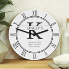Personalised Family Name & Initial Wooden Clock | Inspired Creative Gifts | UK Supplier