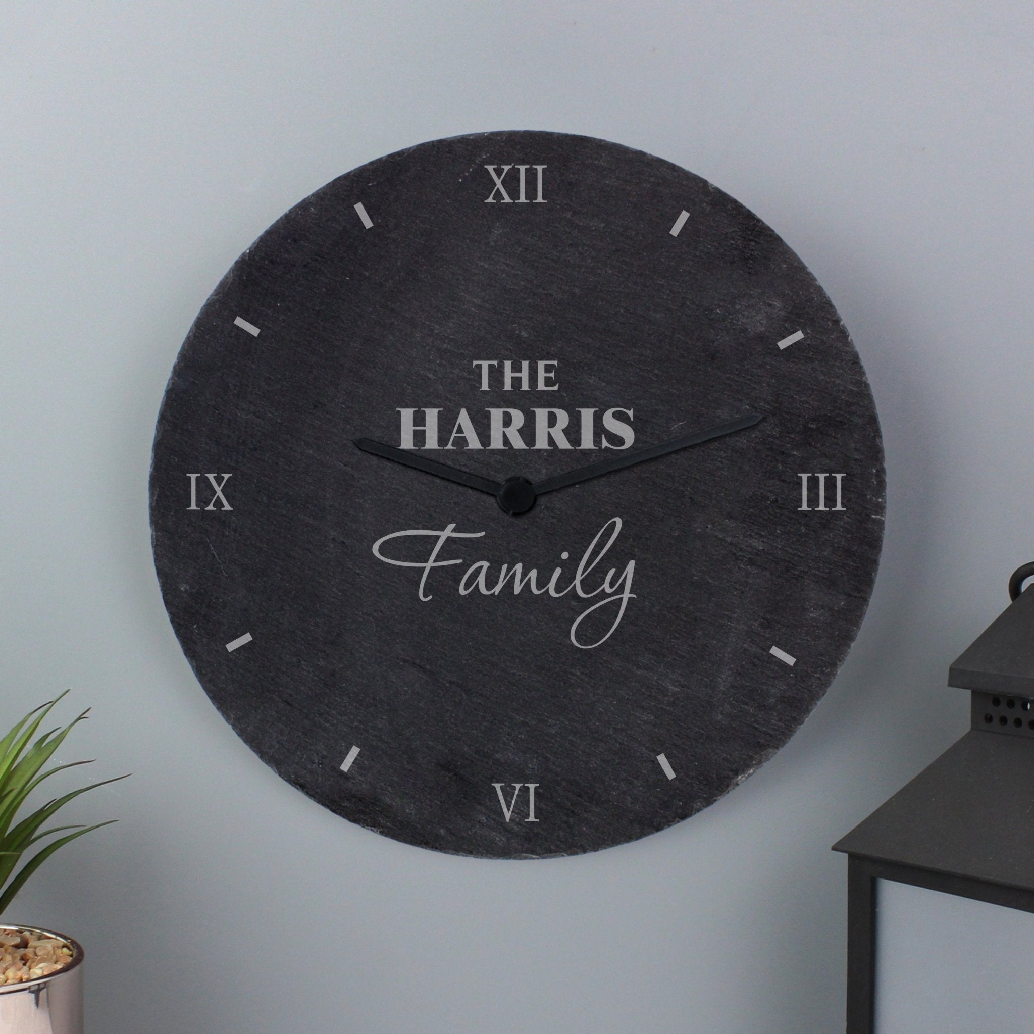 Personalised Family Slate Clock | Inspired Creative Gifts | UK Supplier