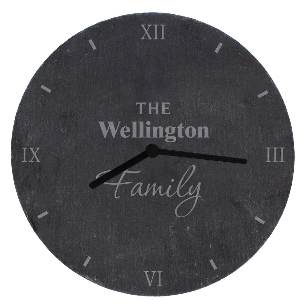 Personalised Family Slate Clock | Inspired Creative Gifts | UK Supplier