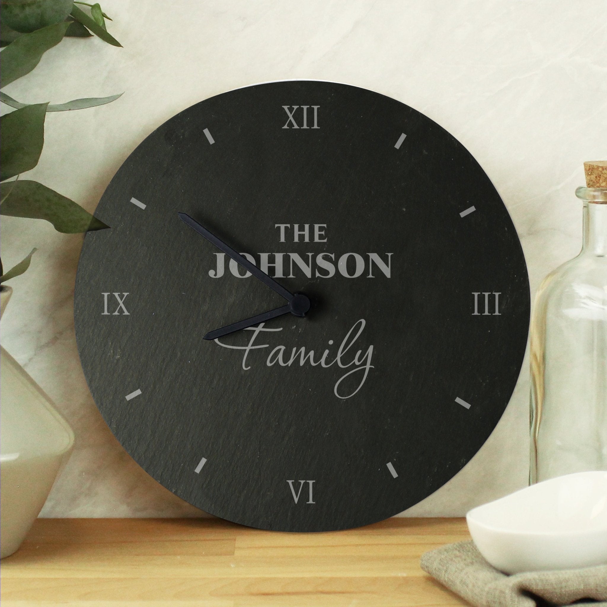 Personalised Family Slate Clock | Inspired Creative Gifts | UK Supplier
