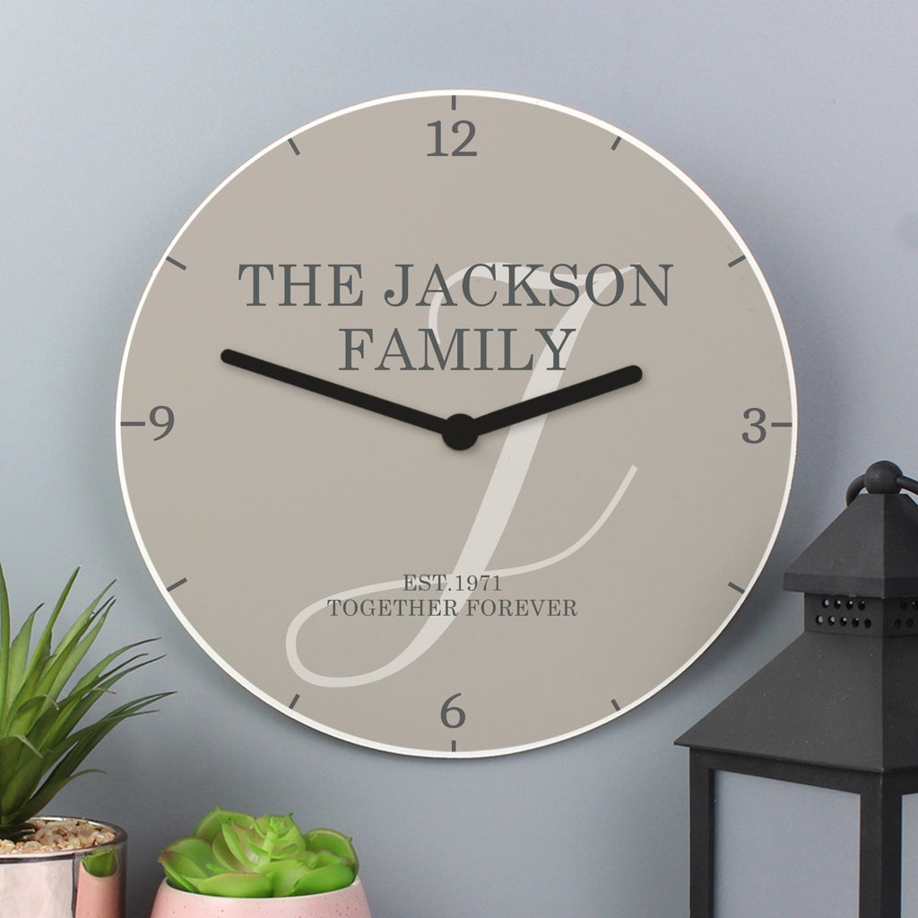 Personalised Family Wooden Clock | Inspired Creative Gifts | UK Supplier