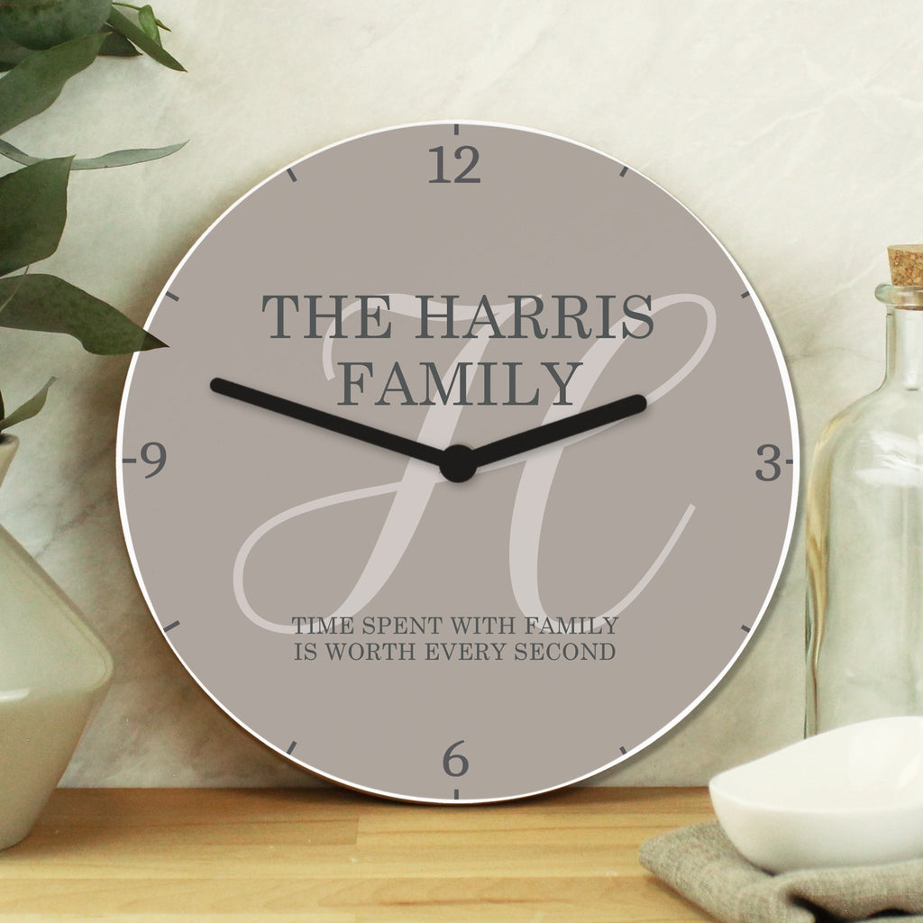 Personalised Family Wooden Clock | Inspired Creative Gifts | UK Supplier