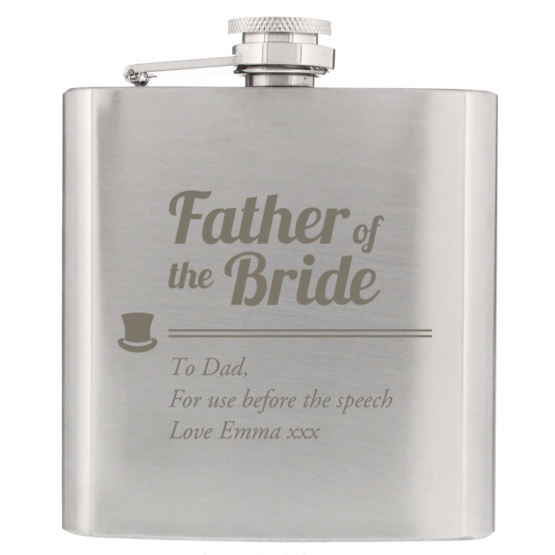 Personalised Father of the Bride Hip Flask | Inspired Creative Gifts | UK Supplier