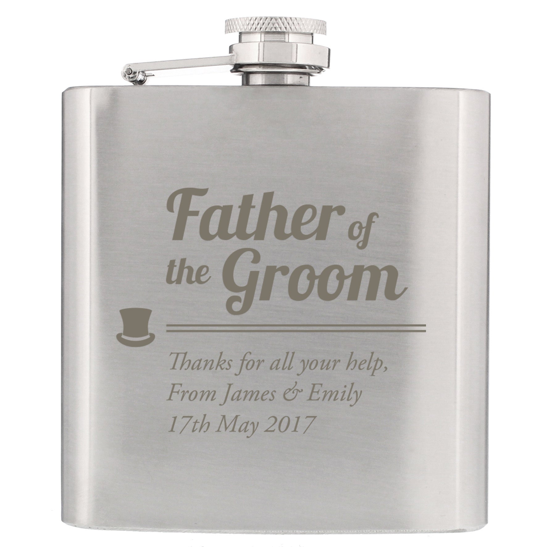 Personalised Father of the Groom Hip Flask | Inspired Creative Gifts | UK Supplier