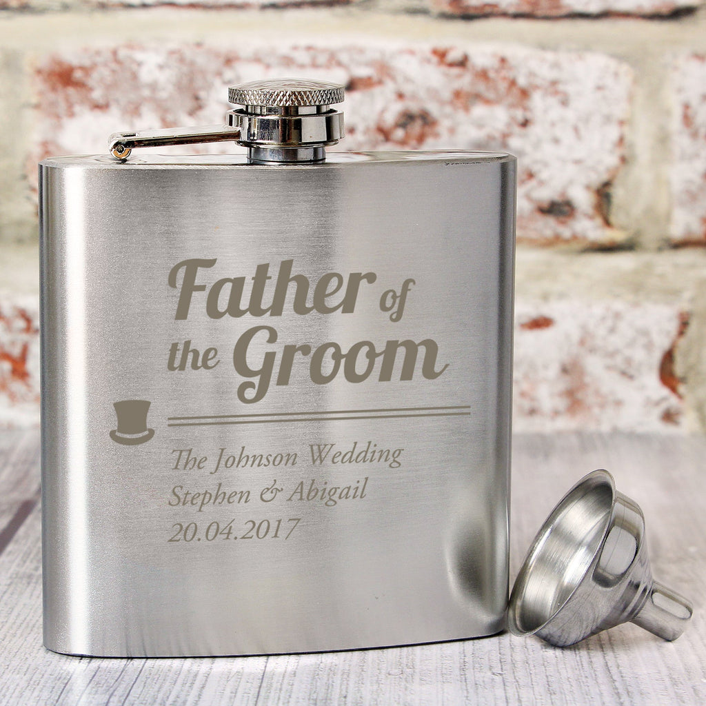 Personalised Father of the Groom Hip Flask | Inspired Creative Gifts | UK Supplier