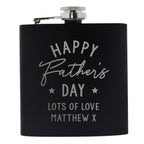Personalised Father's Day Black Hip Flask | Inspired Creative Gifts | UK Supplier