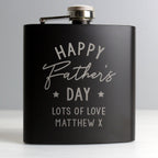 Personalised Father's Day Black Hip Flask | Inspired Creative Gifts | UK Supplier