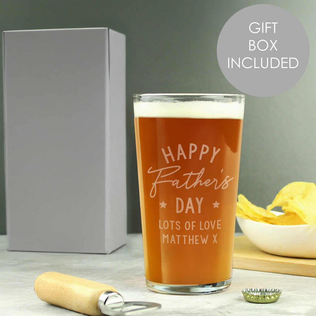 Personalised Father's Day Pint Glass | Inspired Creative Gifts | UK Supplier