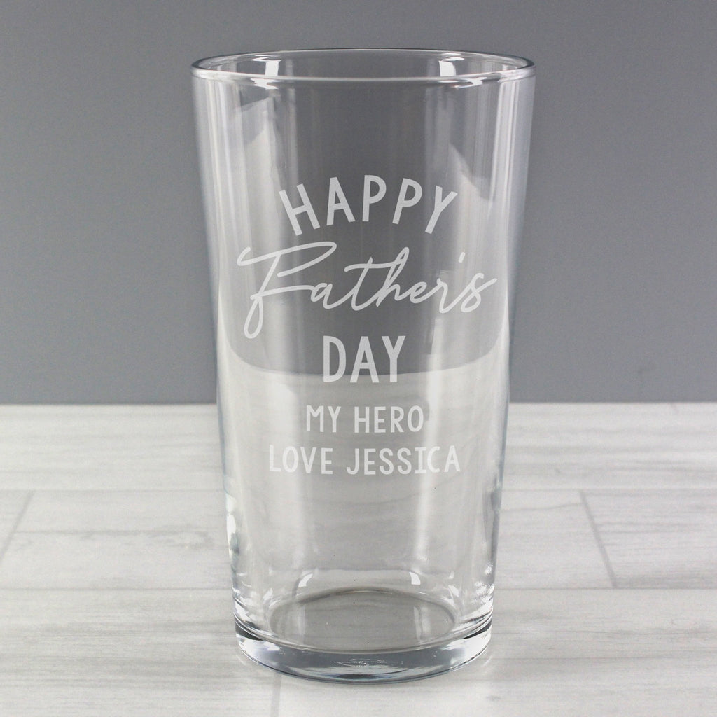 Personalised Father's Day Pint Glass | Inspired Creative Gifts | UK Supplier