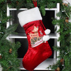 Personalised Festive Fawn Luxury Red Stocking | Inspired Creative Gifts | UK Supplier
