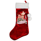 Personalised Festive Fawn Luxury Red Stocking | Inspired Creative Gifts | UK Supplier