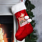 Personalised Festive Fawn Luxury Red Stocking | Inspired Creative Gifts | UK Supplier
