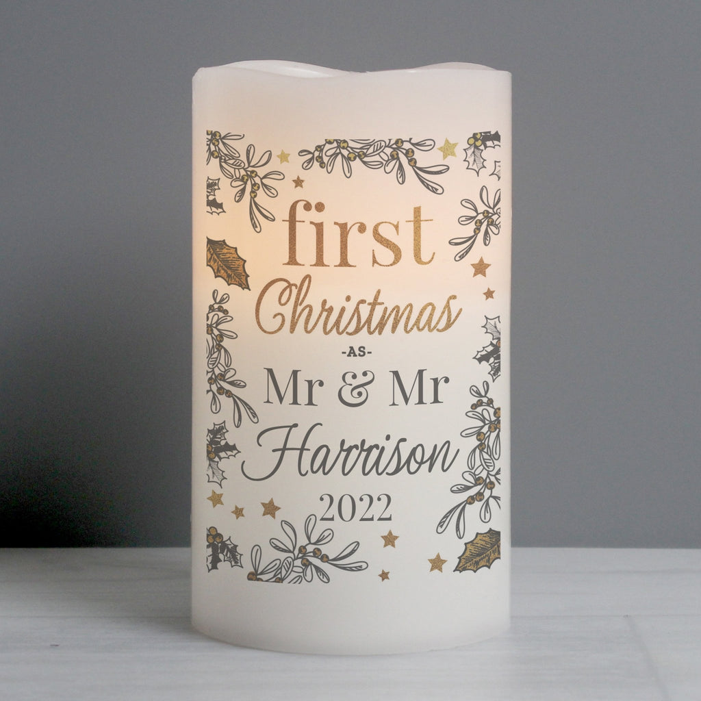Personalised First Christmas LED Candle | Inspired Creative Gifts | UK Supplier
