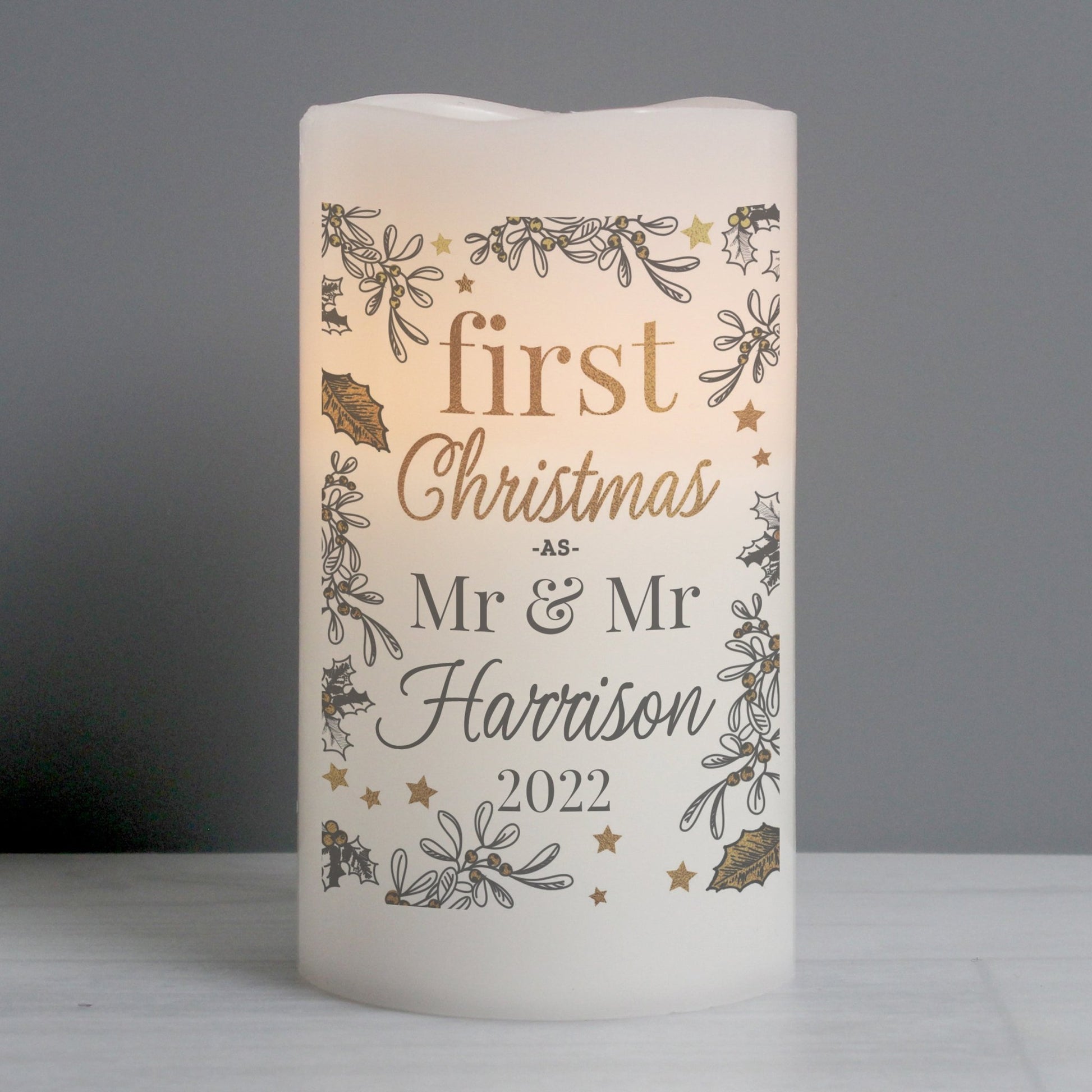 Personalised First Christmas LED Candle | Inspired Creative Gifts | UK Supplier