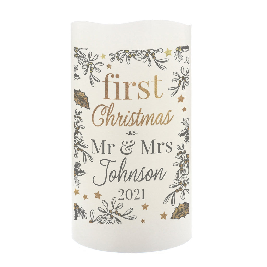 Personalised First Christmas LED Candle | Inspired Creative Gifts | UK Supplier