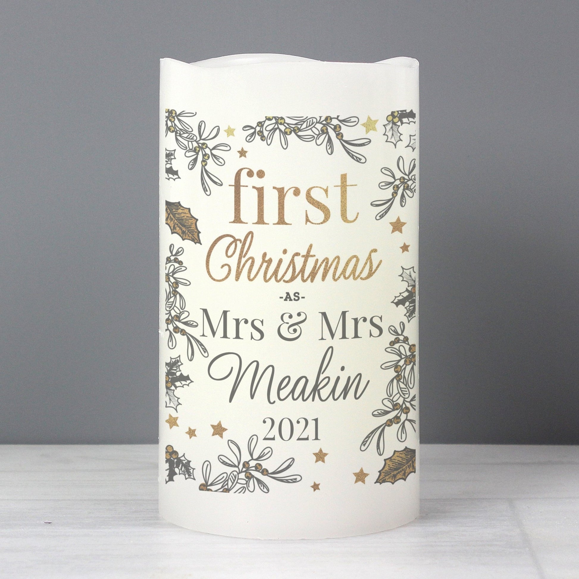 Personalised First Christmas LED Candle | Inspired Creative Gifts | UK Supplier