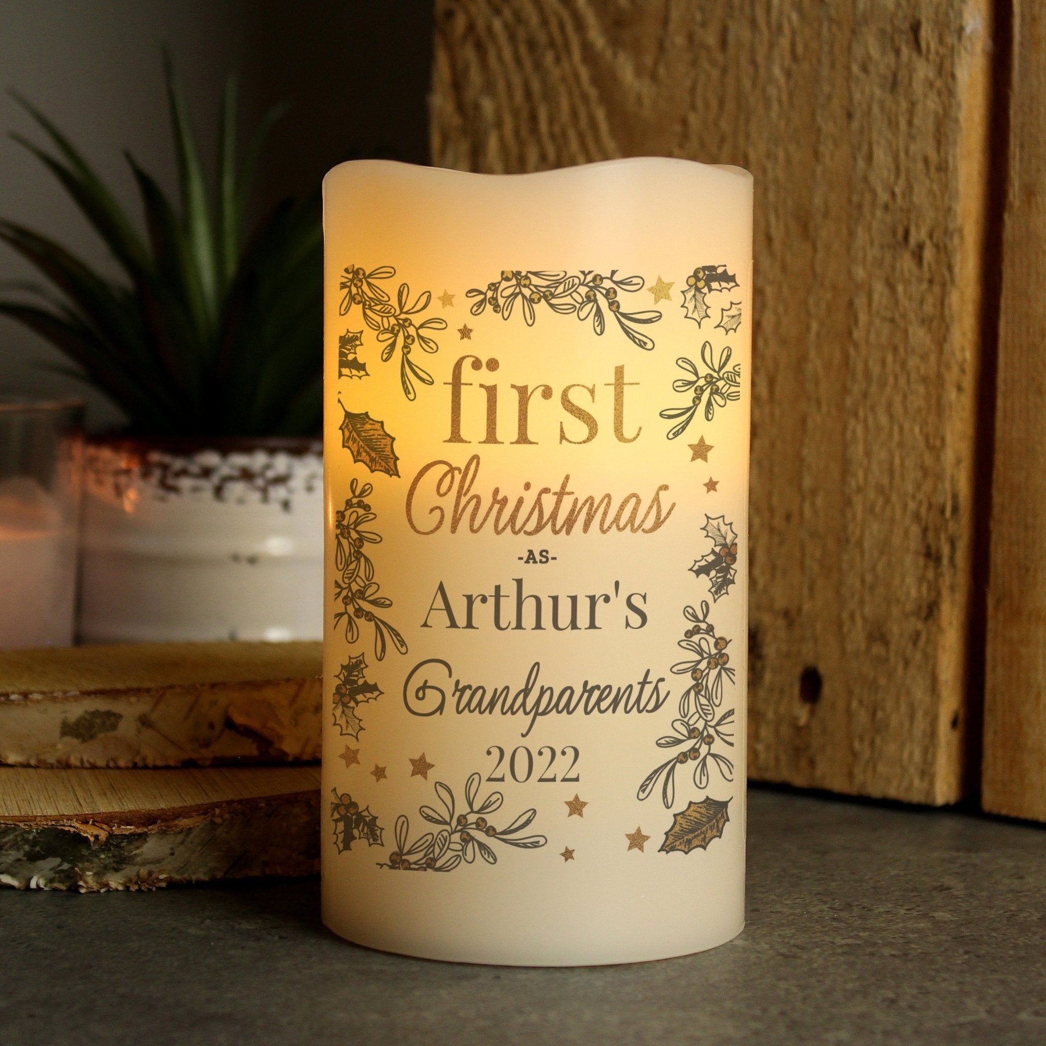 Personalised First Christmas LED Candle | Inspired Creative Gifts | UK Supplier