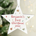 Personalised First Christmas Wooden Star Decoration | Inspired Creative Gifts | UK Supplier