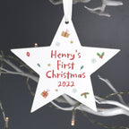 Personalised First Christmas Wooden Star Decoration | Inspired Creative Gifts | UK Supplier
