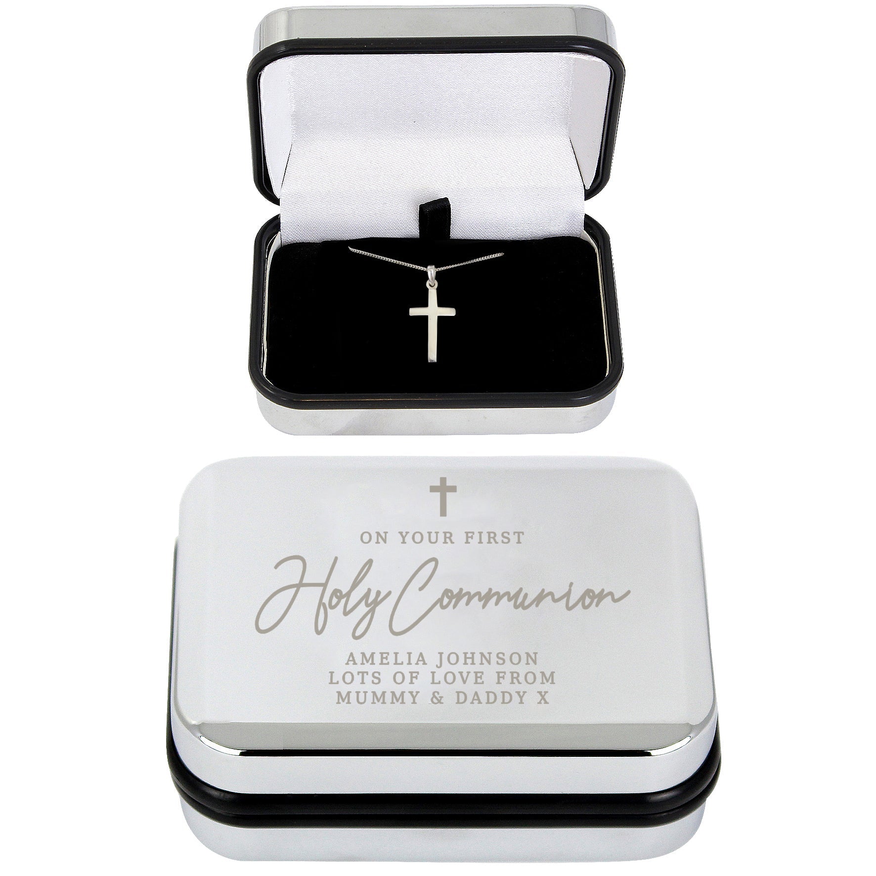 Personalised First Holy Communion Box & Cross Necklace Set | Inspired Creative Gifts