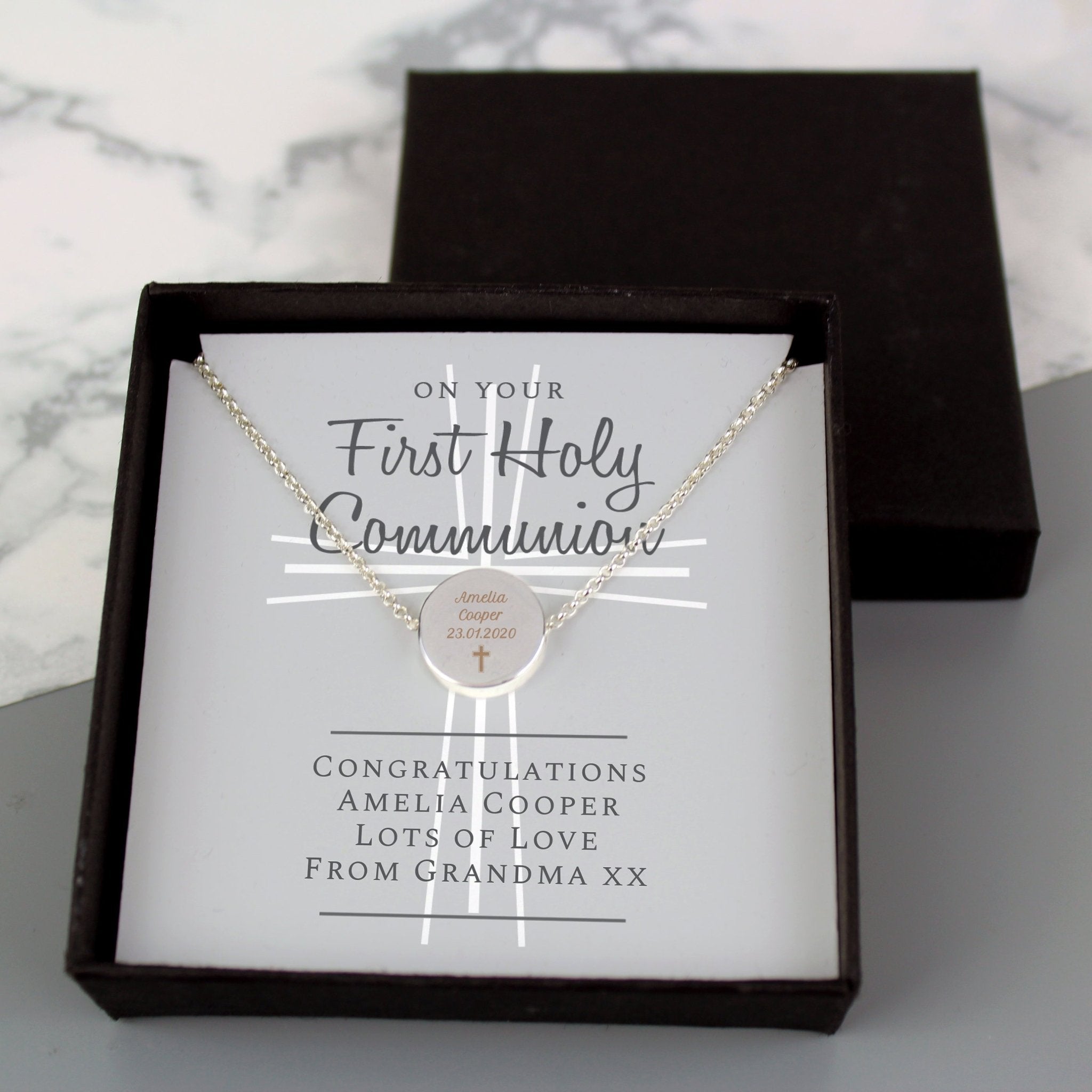 Personalised First Holy Communion Necklace & Box | Inspired Creative Gifts | UK Supplier