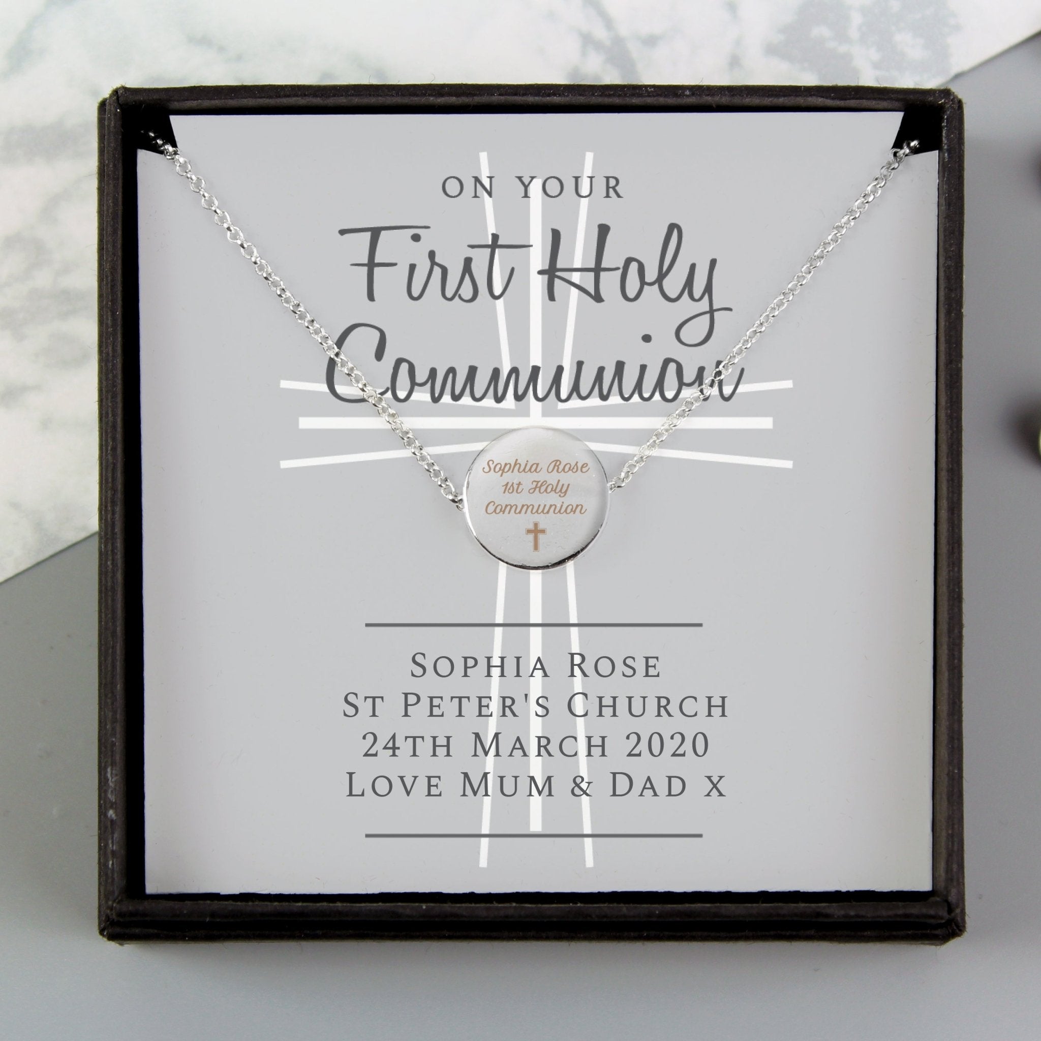 Personalised First Holy Communion Necklace & Box | Inspired Creative Gifts | UK Supplier