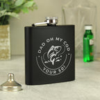 Personalised Fishing Black Hip Flask | Inspired Creative Gifts | UK Supplier