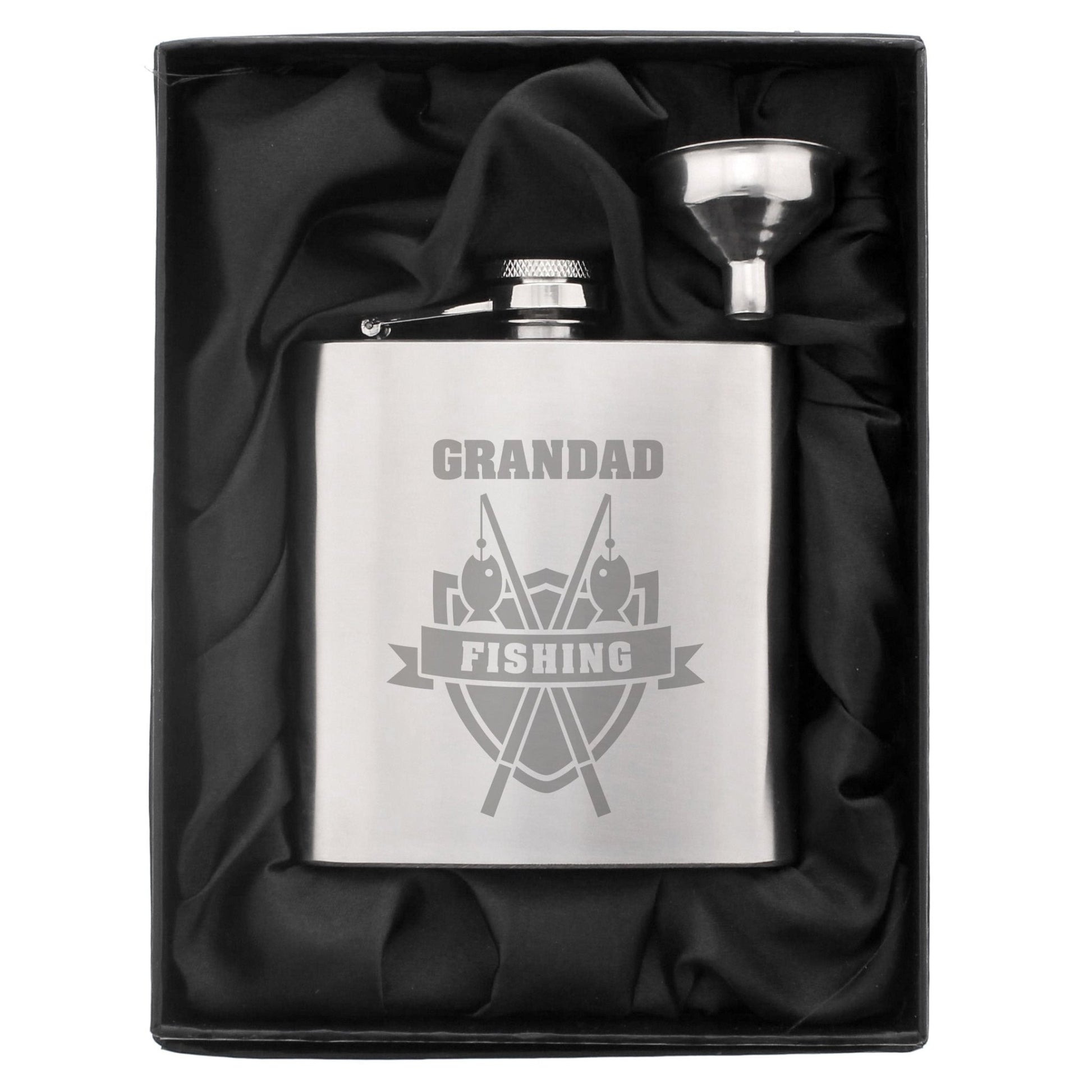 Personalised Fishing Crest Hip Flask | Inspired Creative Gifts | UK Supplier
